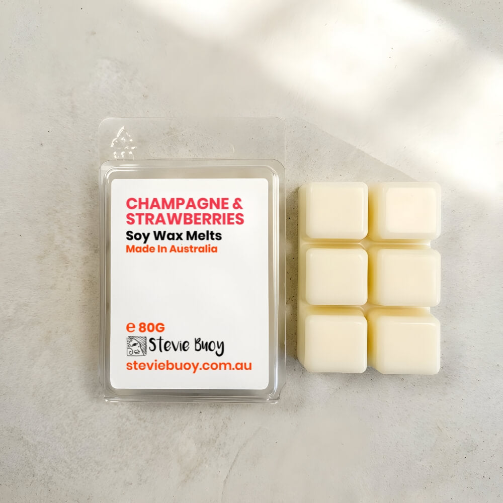 Champagne & Strawberries Clamshell Wax Melts - by Stevie Buoy
