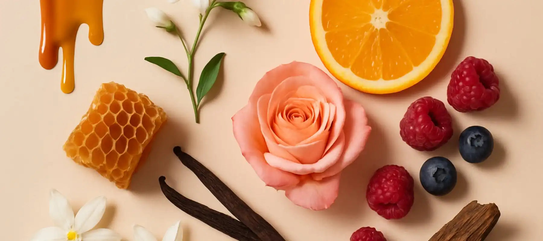 A collection of natural ingredients for fragrance or flavor.