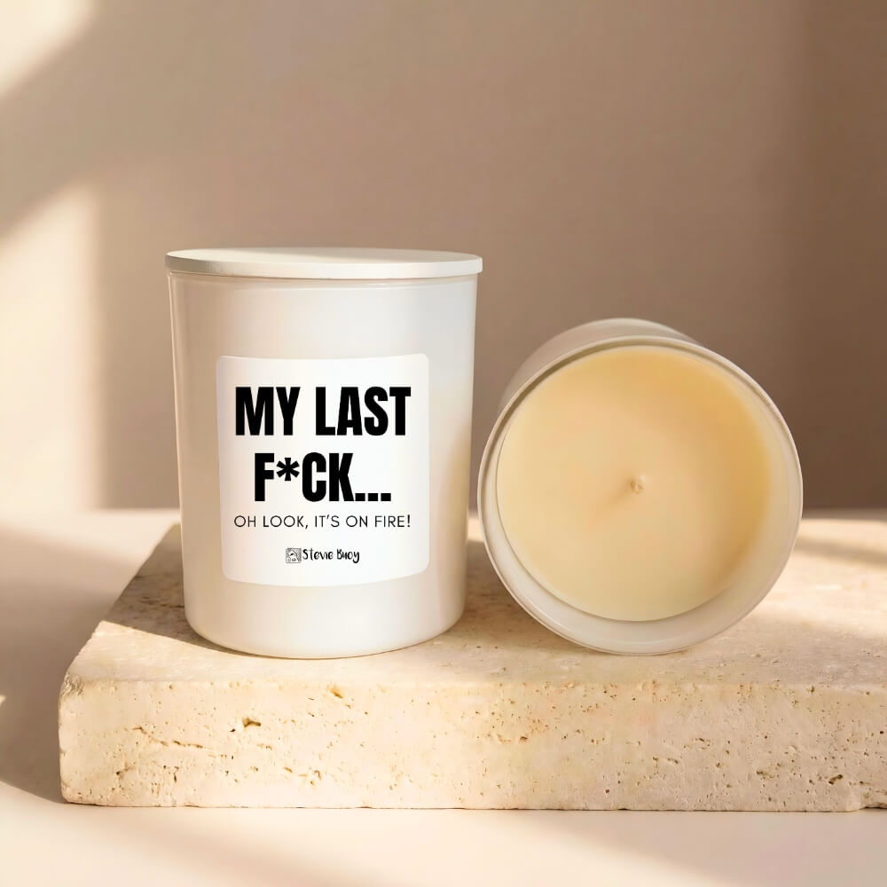 Itβs on Fire Naughty Candle - Large by Stevie Buoy