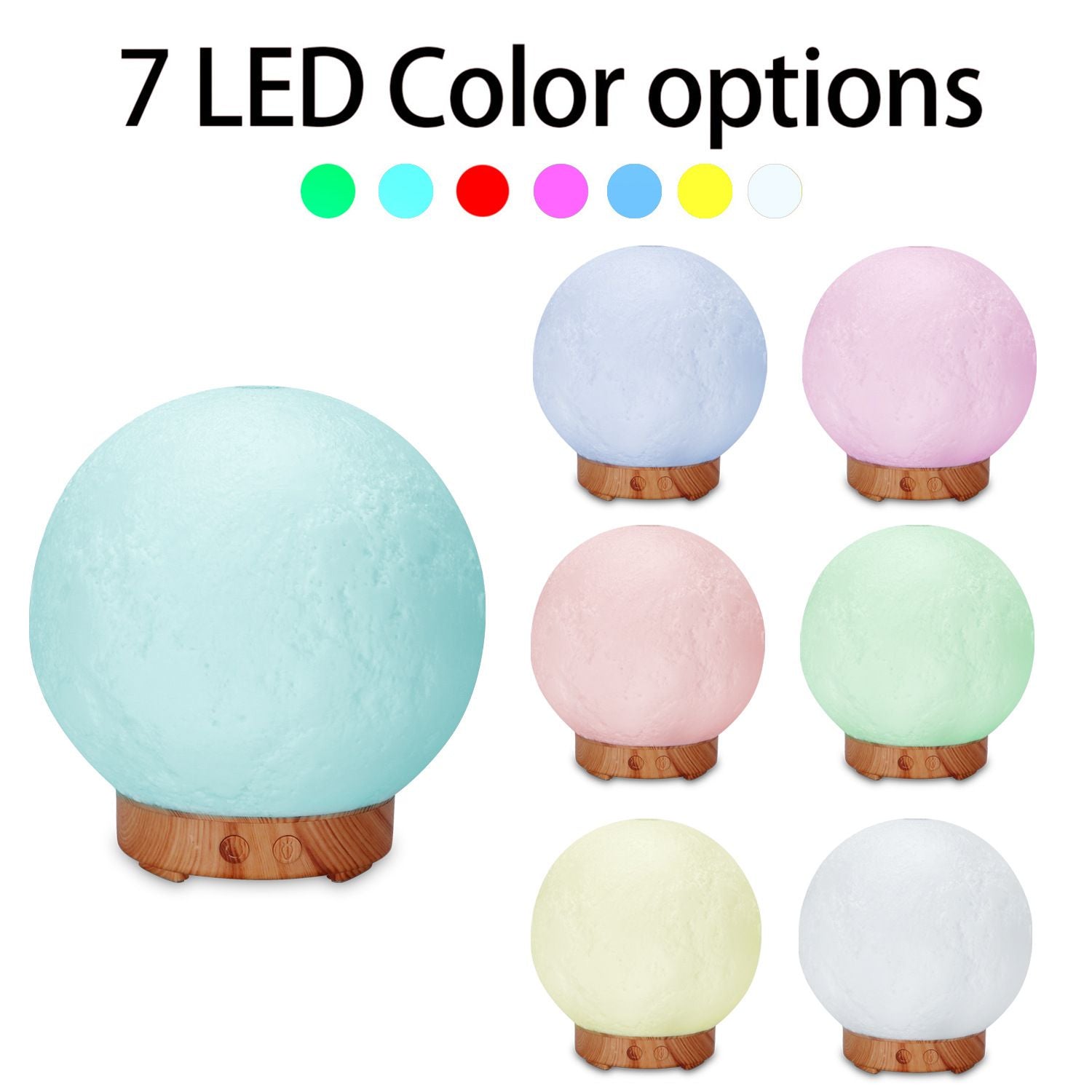 Moon Light Humidifier Aroma Diffuser (black Base) with Led Night Light Usb Desktop Essential Oil Diffuser Cool Mist