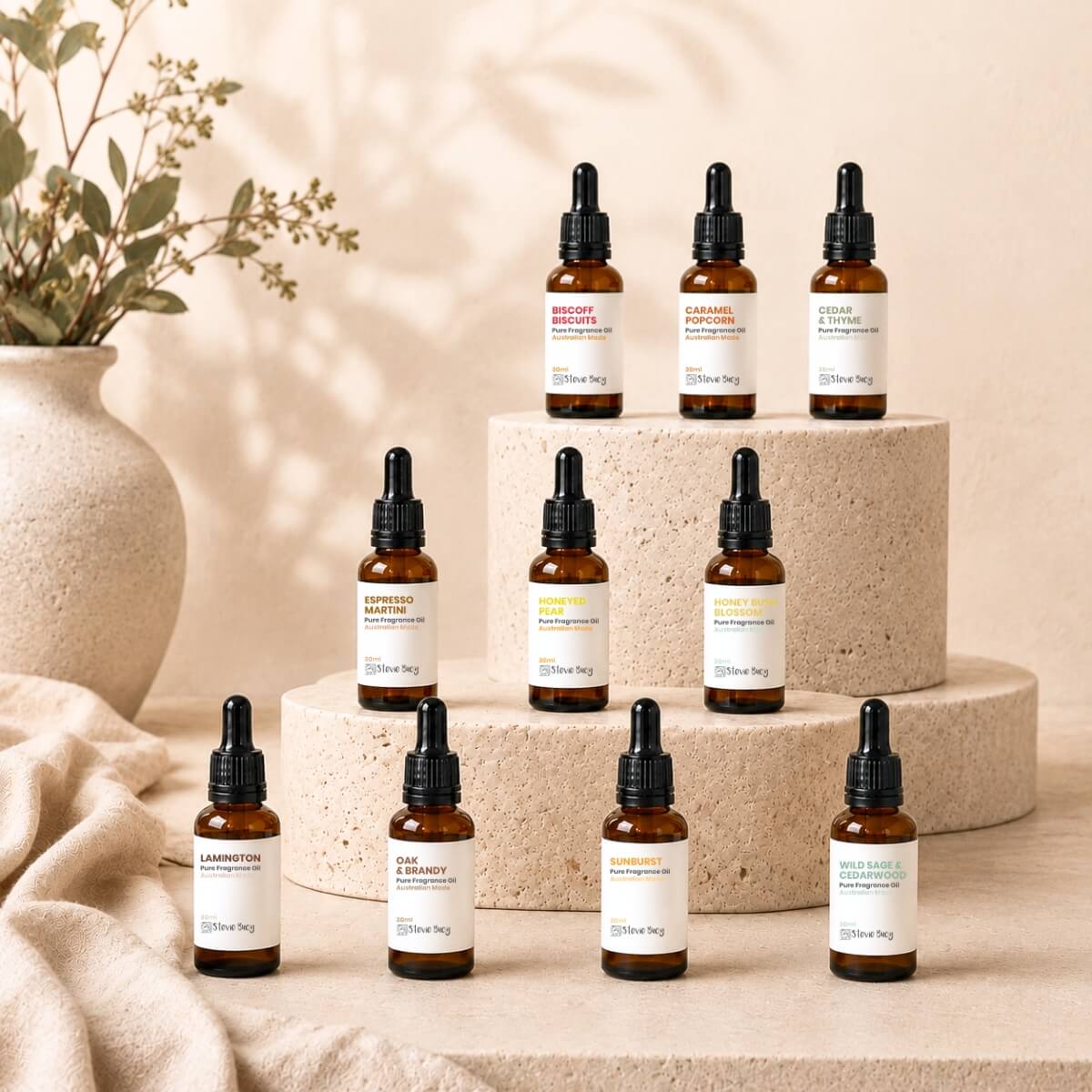 Winter Edition Fragrance Oil Set, 10 x 30ml - by Stevie Buoy