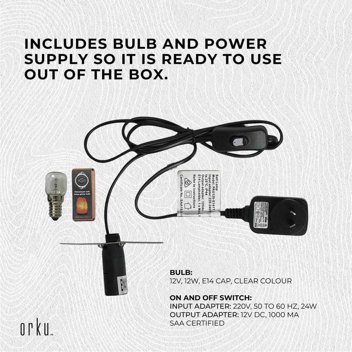 12v 12w 2-3 Kgs Himalayan Pink Salt Lamp Natural Rock Crystal Light Bulb On/off - by Stevie Buoy