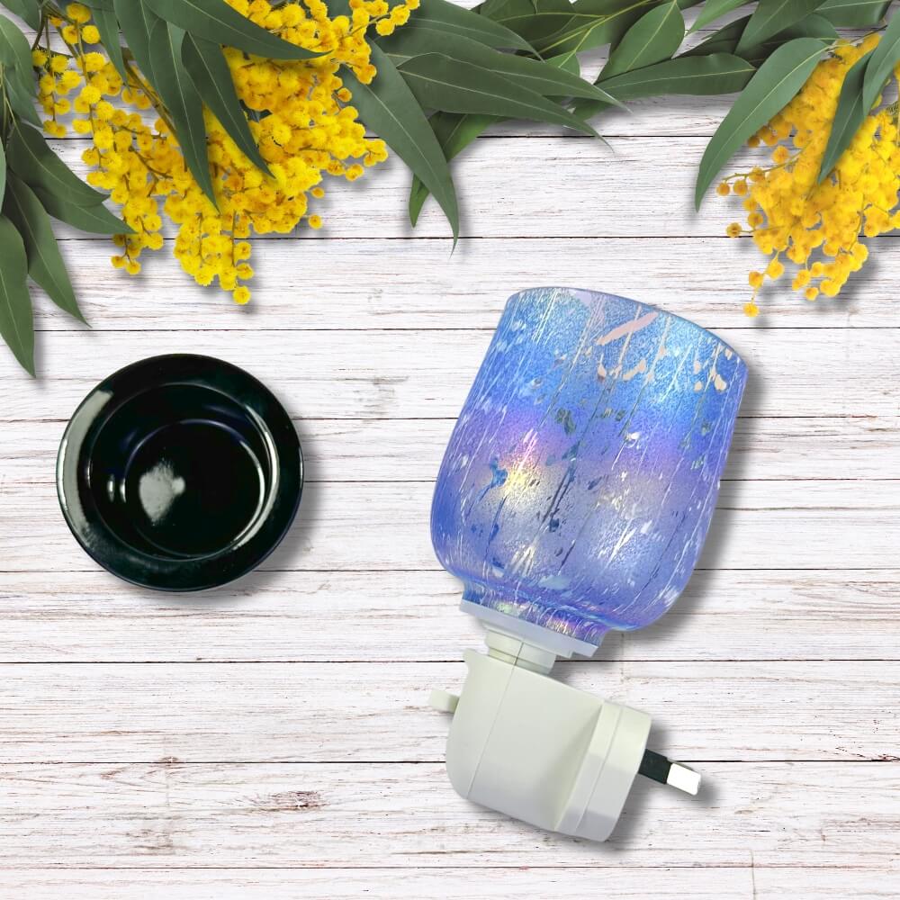 Amethyst Crackle Glass Plug In Wax Warmer - Shop Now @ Stevie Buoy