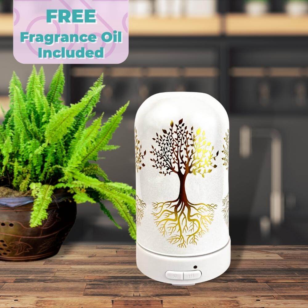 Tree Of Life Ultrasonic Diffuser - White &amp; Gold Shop Now @ Stevie Buoy