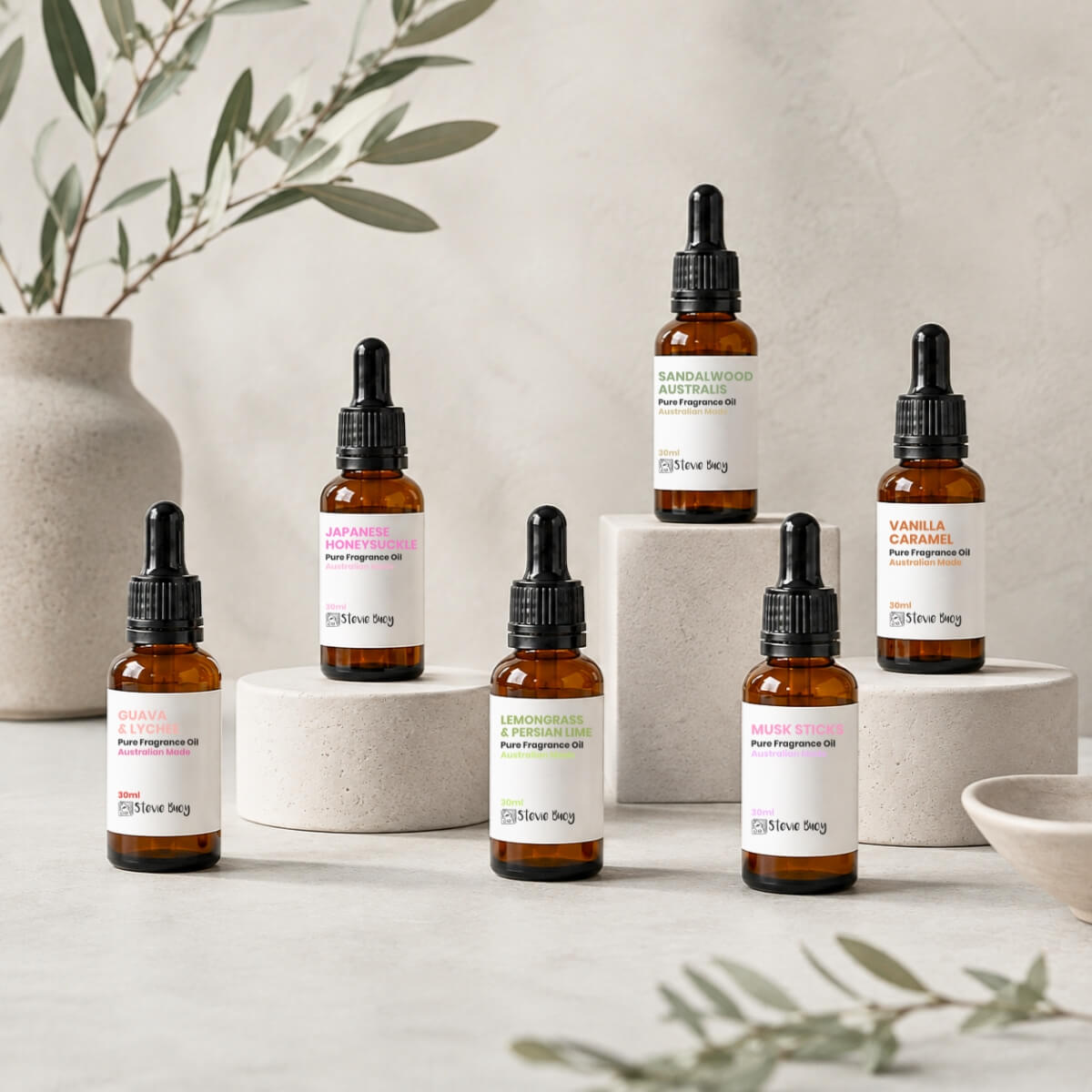Best Sellers Fragrance Oil Set, 6 x 30ml - by Stevie Buoy