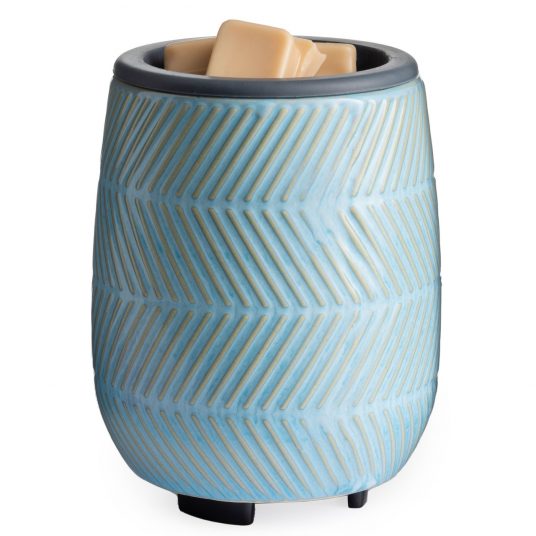 Blue Herringbone Flip Dish Wax Warmer - by Stevie Buoy