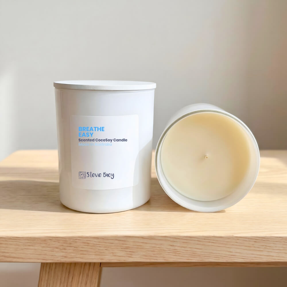 Breathe Easy Scented Cocosoy Candles - Large by Stevie Buoy