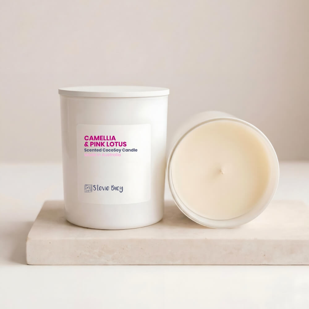 Camellia & Pink Lotus Scented Cocosoy Candles - Large by Stevie Buoy