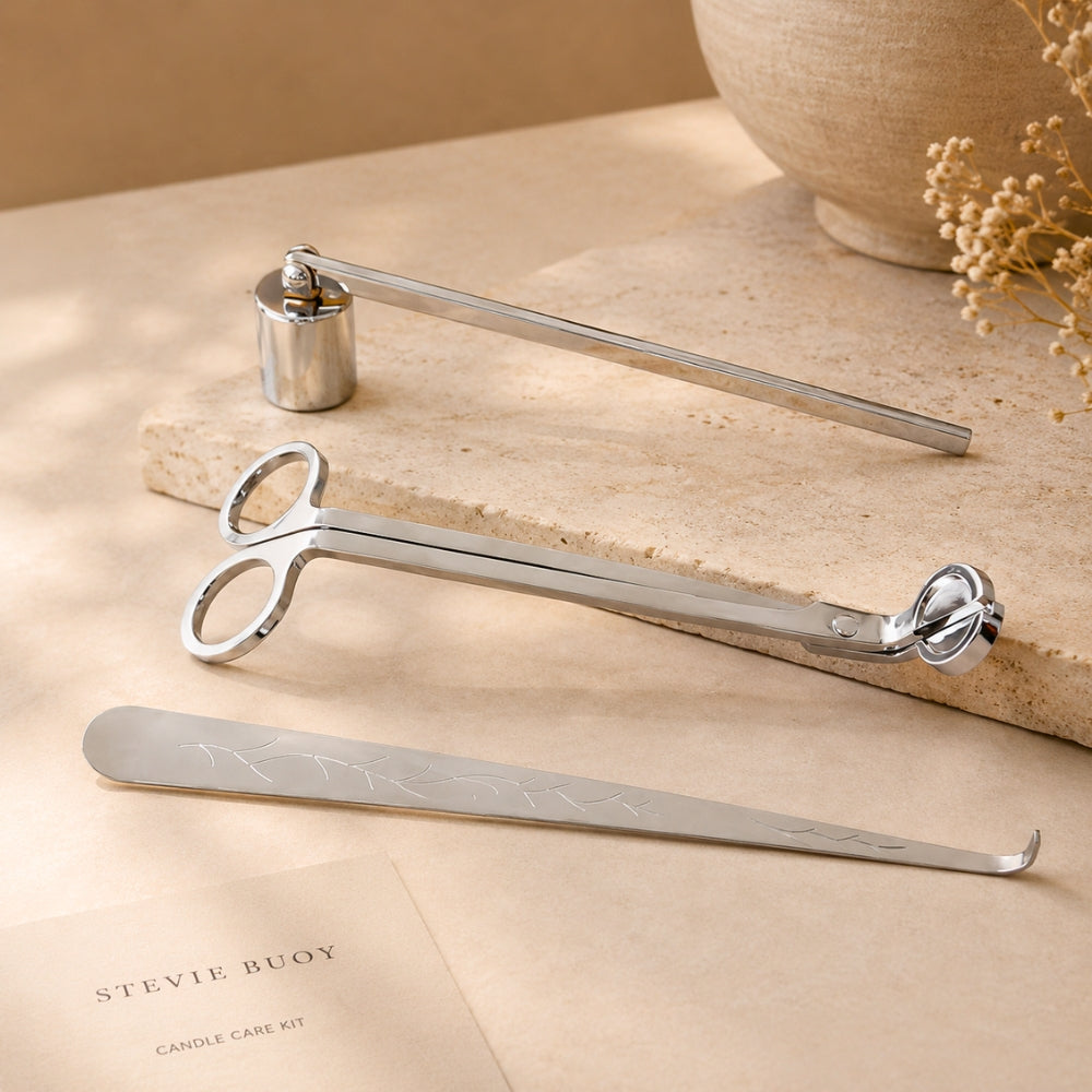 Candle Care Kit - 3 Piece Silver - by Stevie Buoy