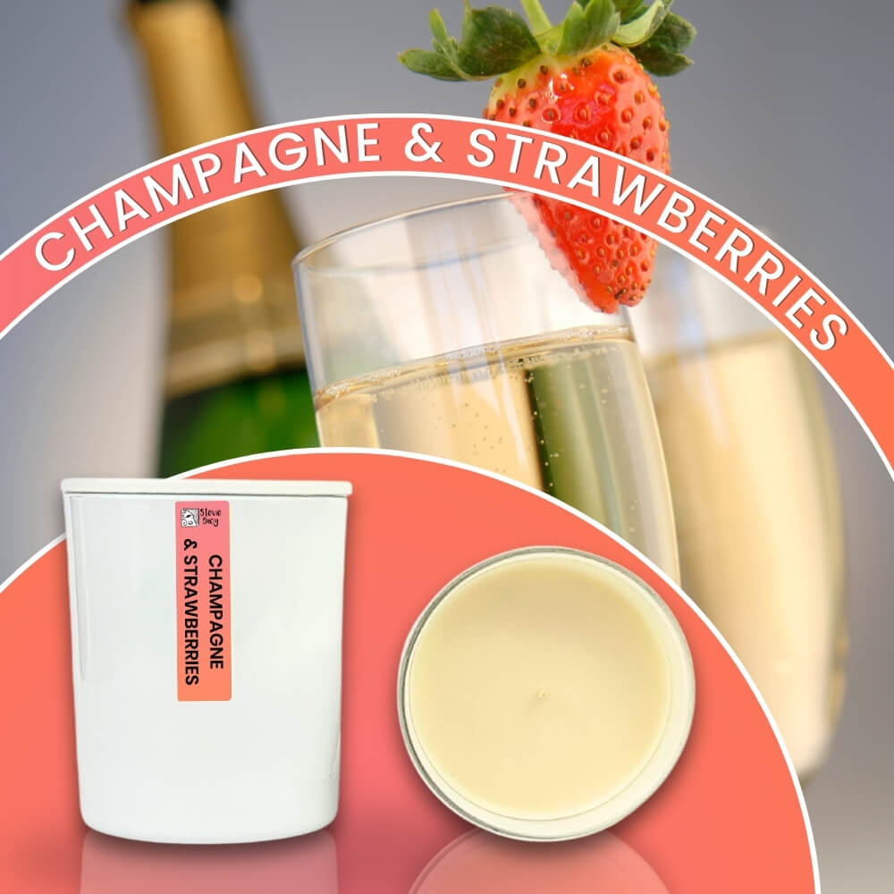 Champagne &amp; Strawberries Scented Cocosoy Candles - Large by Stevie Buoy