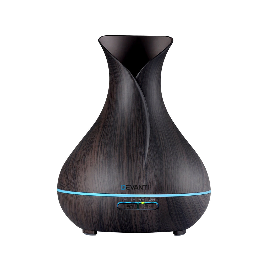 Devanti Aroma Diffuser Aromatherapy Dark Wood 400ml by Stevie Buoy