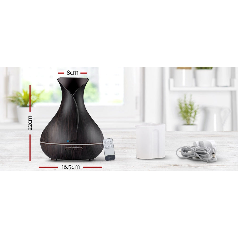 Devanti Aroma Diffuser Aromatherapy Dark Wood 400ml by Stevie Buoy