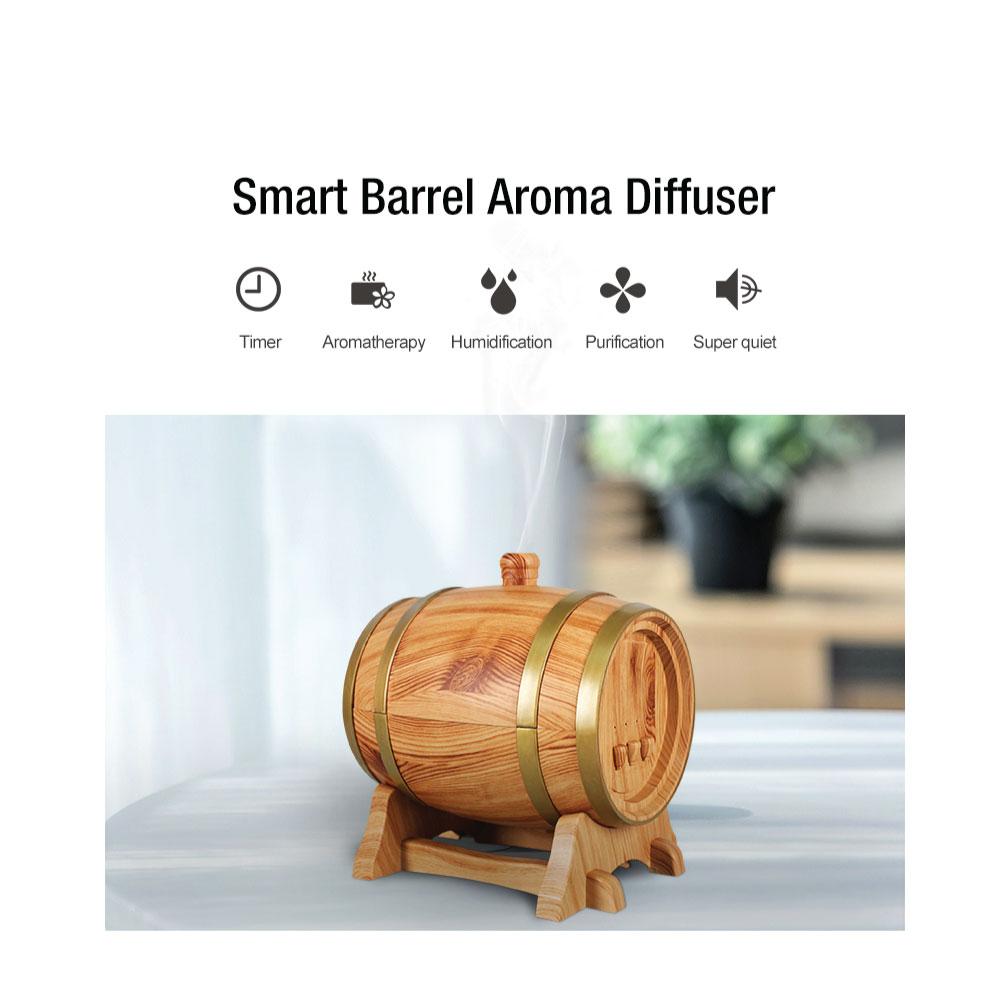 Essential Oil Aroma Diffuser - 350ml Barrel Wood Ultrasonic Air Mist Humidifier - by Stevie Buoy