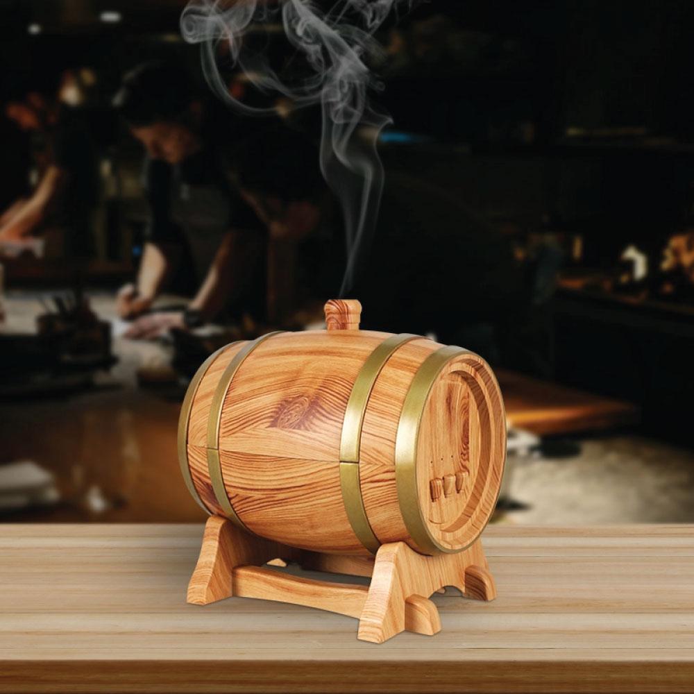 Essential Oil Aroma Diffuser - 350ml Barrel Wood Ultrasonic Air Mist Humidifier - by Stevie Buoy