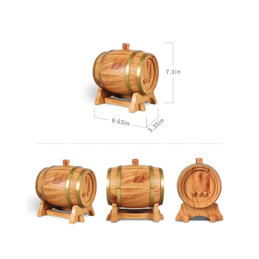 Essential Oil Aroma Diffuser - 350ml Barrel Wood Ultrasonic Air Mist Humidifier - by Stevie Buoy