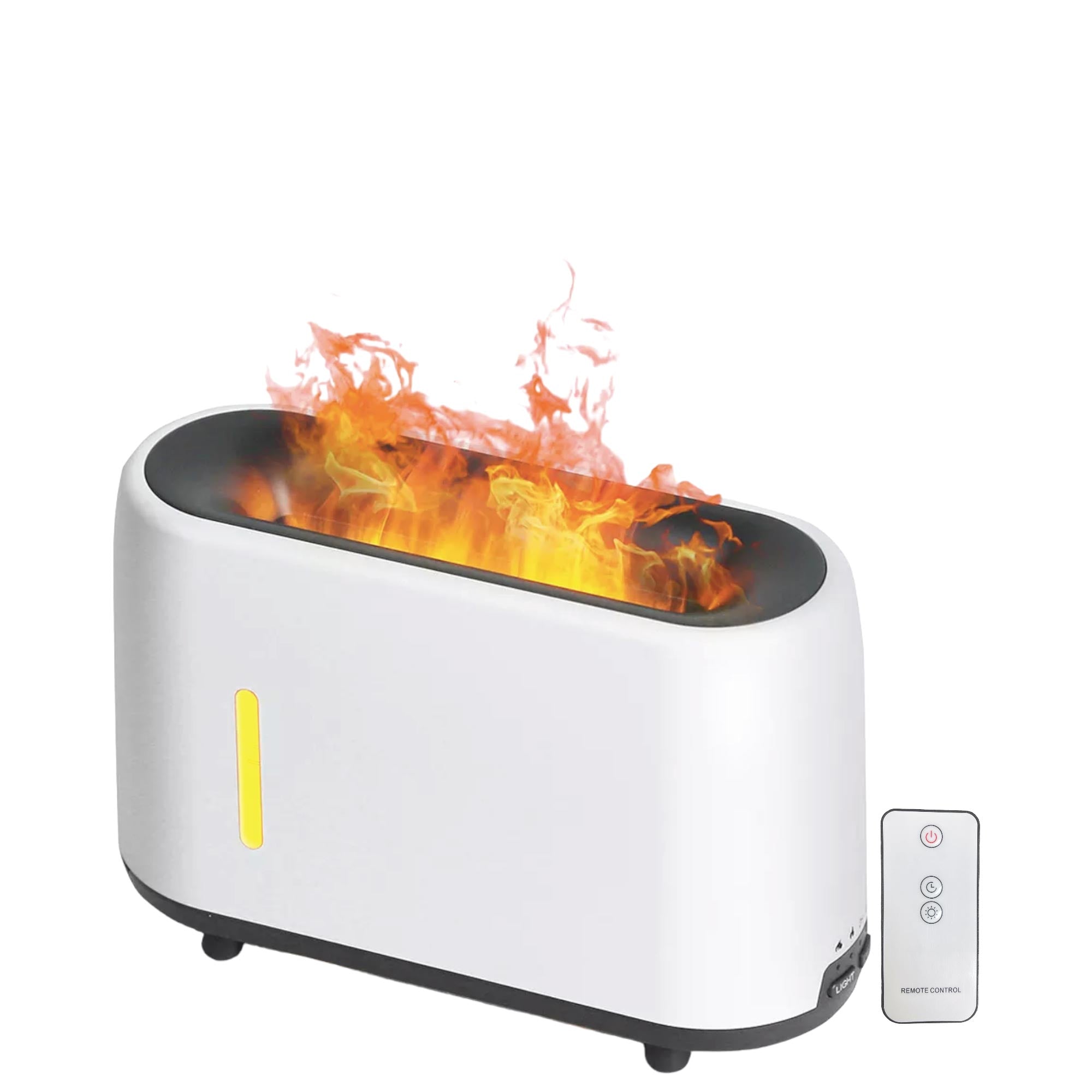 Essential Oil Aroma Diffuser and Remote White 240ml Flame Fire Style Air Humidifier by Stevie Buoy