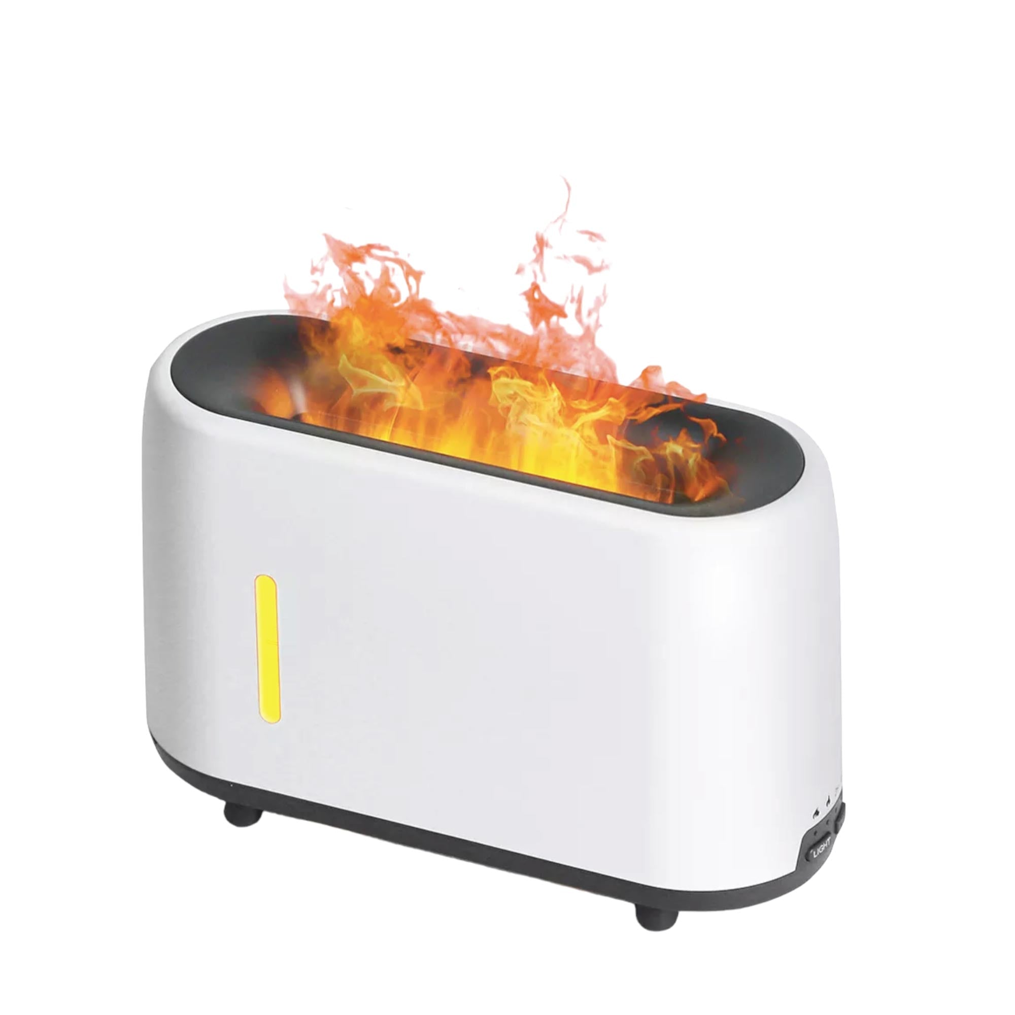 Essential Oil Aroma Diffuser and Remote White 240ml Flame Fire Style Air Humidifier by Stevie Buoy