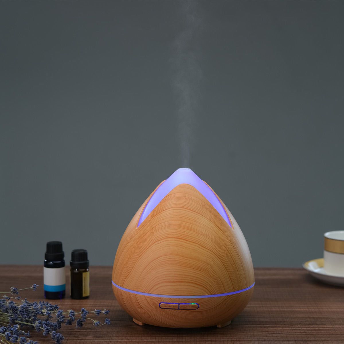 Essential Oils Ultrasonic Aromatherapy Diffuser Air Humidifier Purify 400ml - Light Wood - by Stevie Buoy