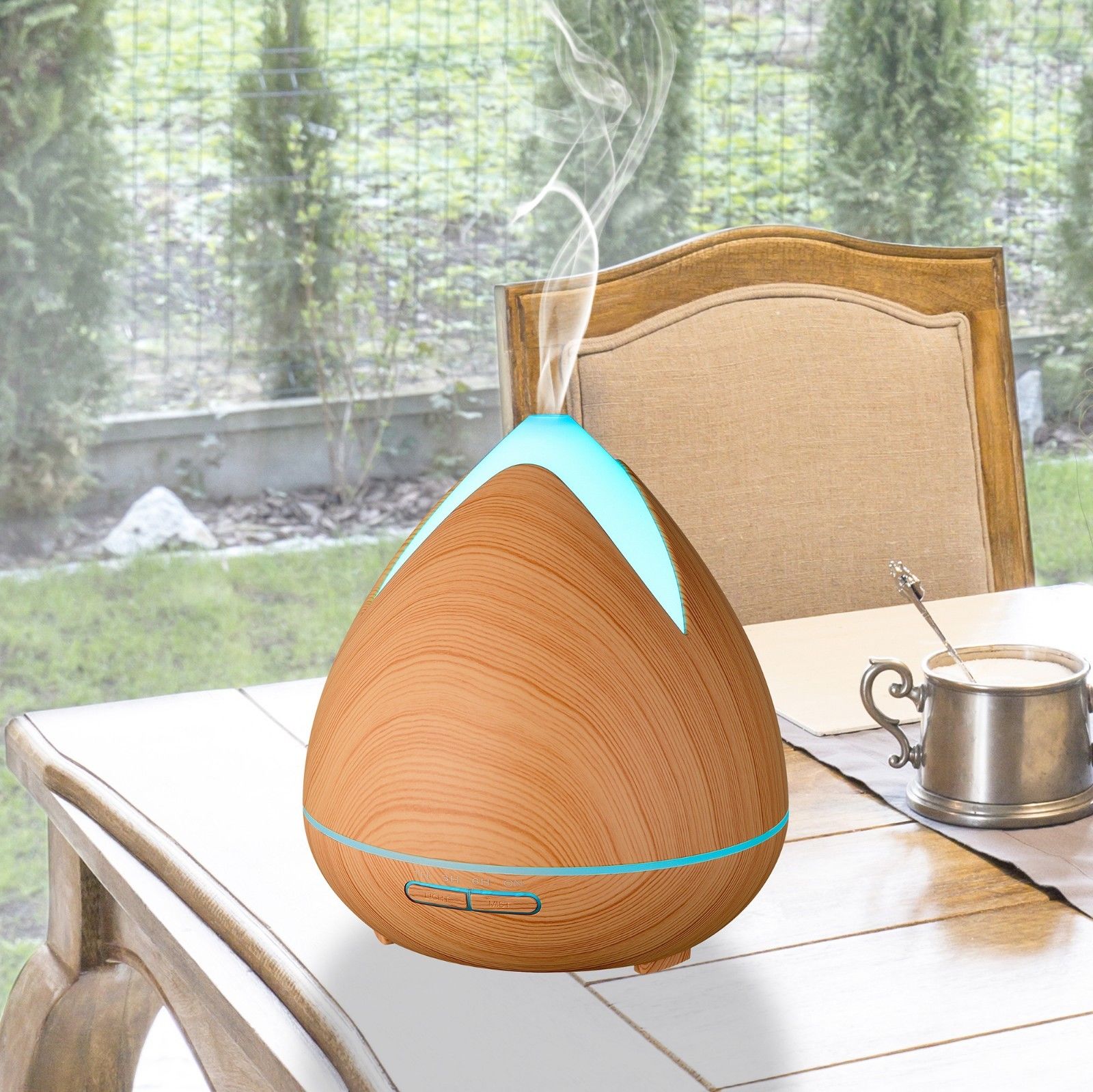 Essential Oils Ultrasonic Aromatherapy Diffuser Air Humidifier Purify 400ml - Light Wood - by Stevie Buoy