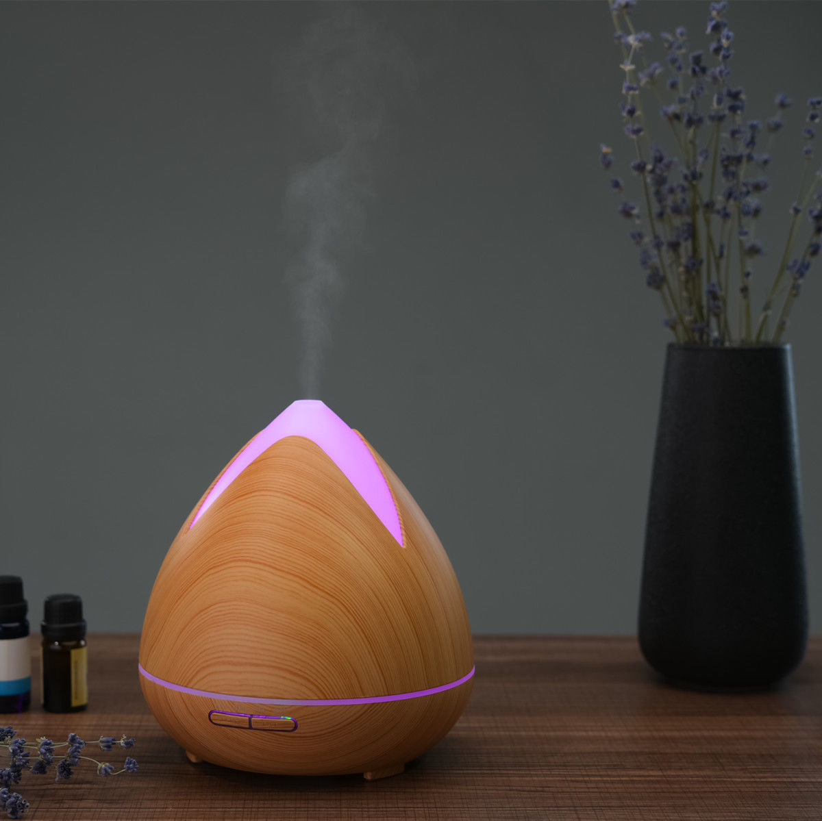 Essential Oils Ultrasonic Aromatherapy Diffuser Air Humidifier Purify 400ml - Light Wood - by Stevie Buoy