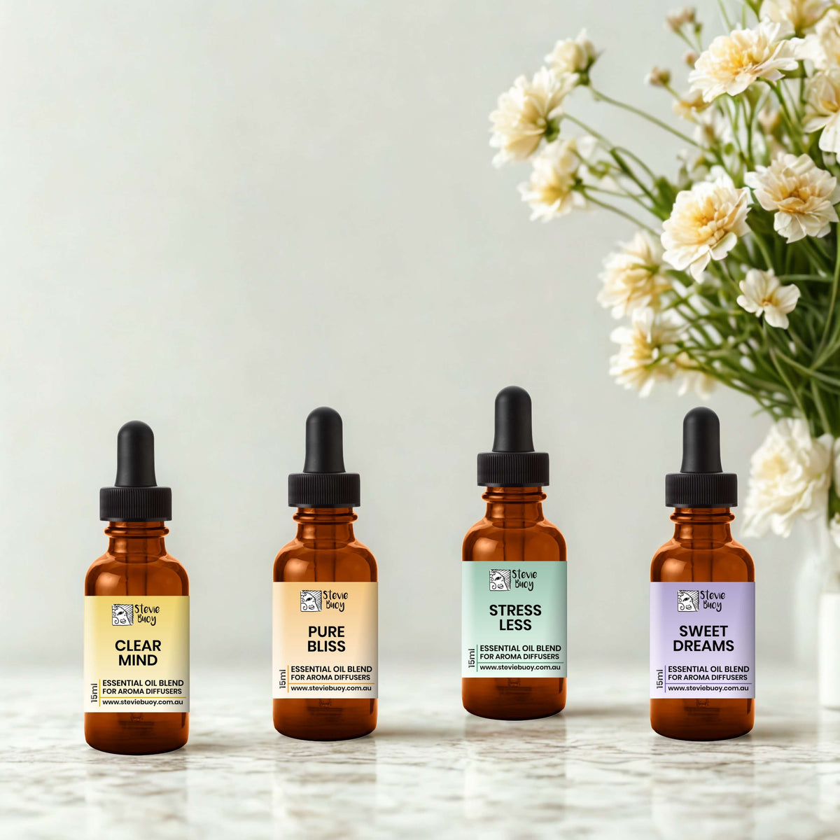 Everyday Wellness Set (4 × 15ml) - by Stevie Buoy
