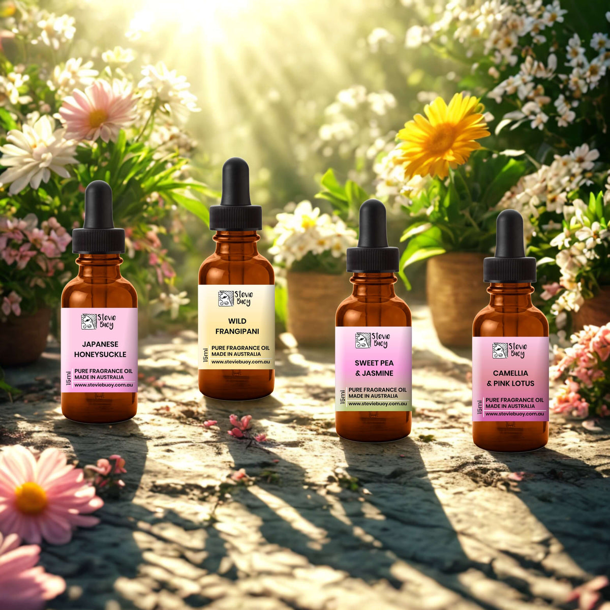 Floral Aroma Oil Set (4 × 15ml) - by Stevie Buoy