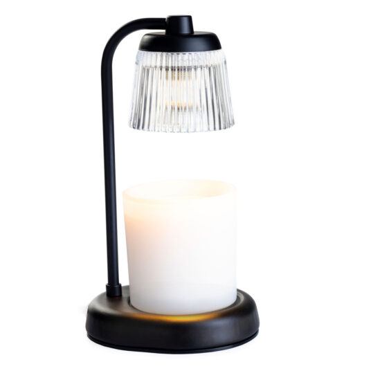 Fluted Glass Black Candle Warmer Lamp - by Stevie Buoy