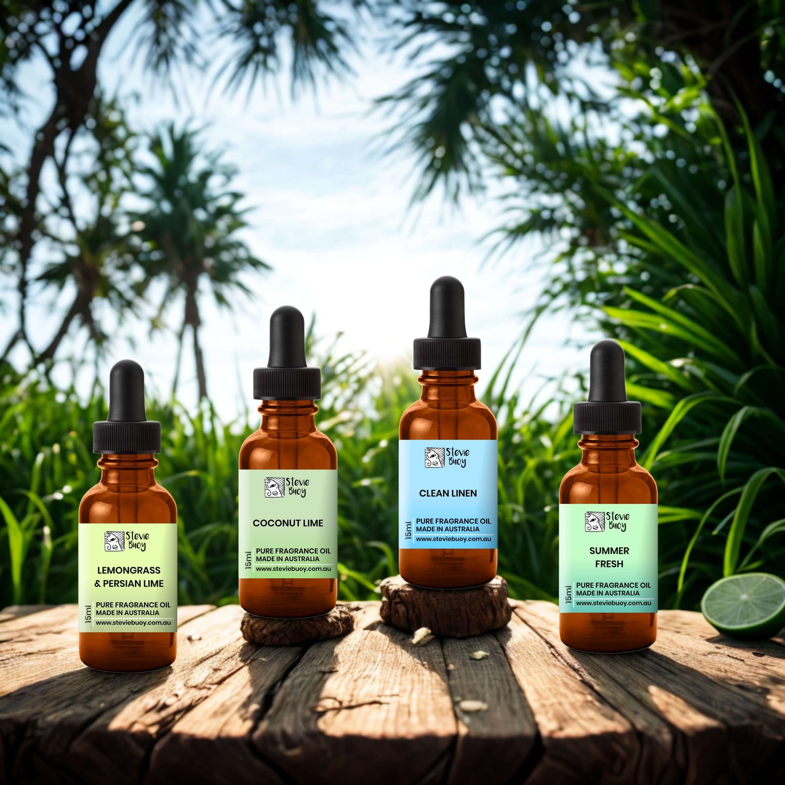 Fresh Aroma Oil Set (4 × 15ml) - by Stevie Buoy