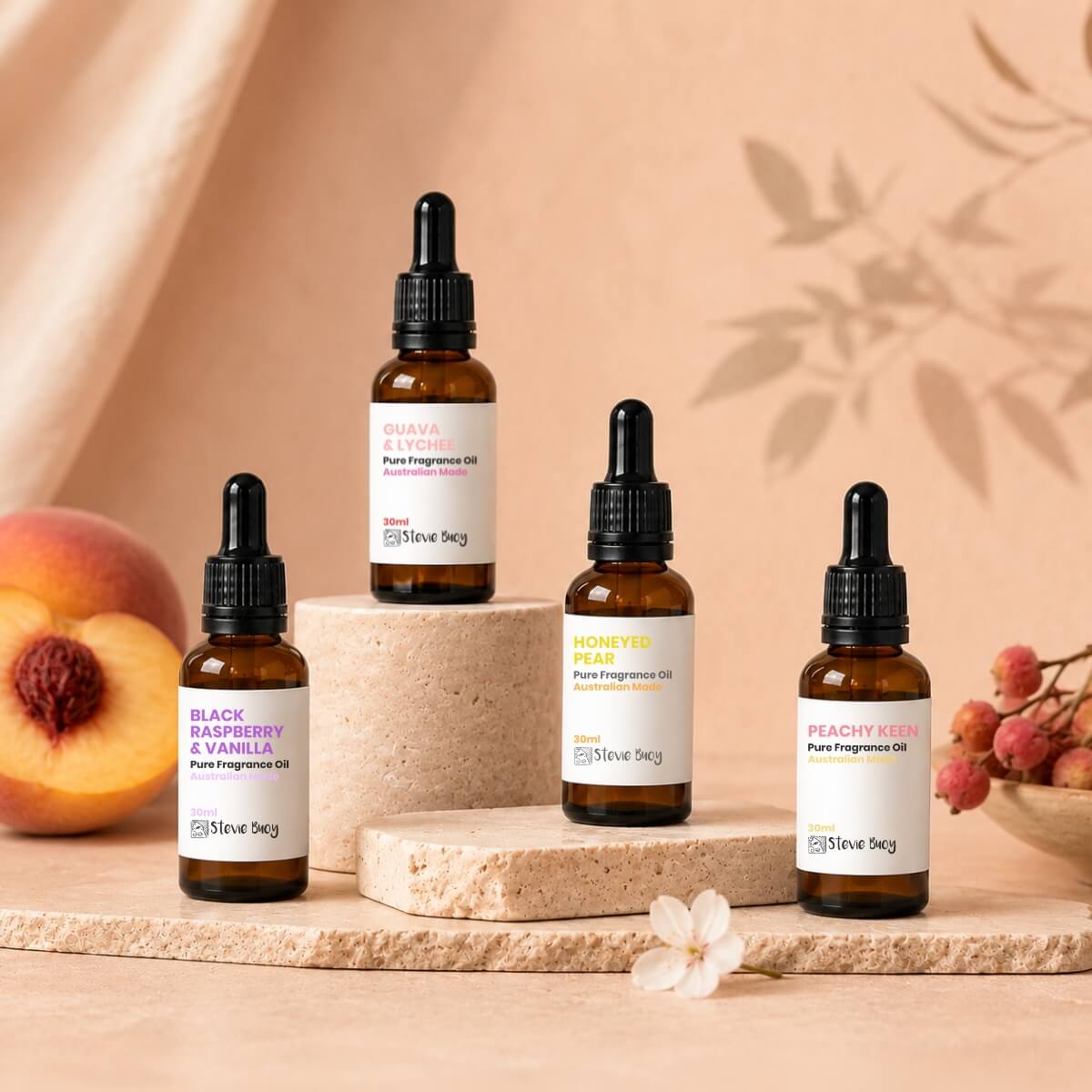 Fruity Fragrance Oil Set, 4 x 30ml - by Stevie Buoy