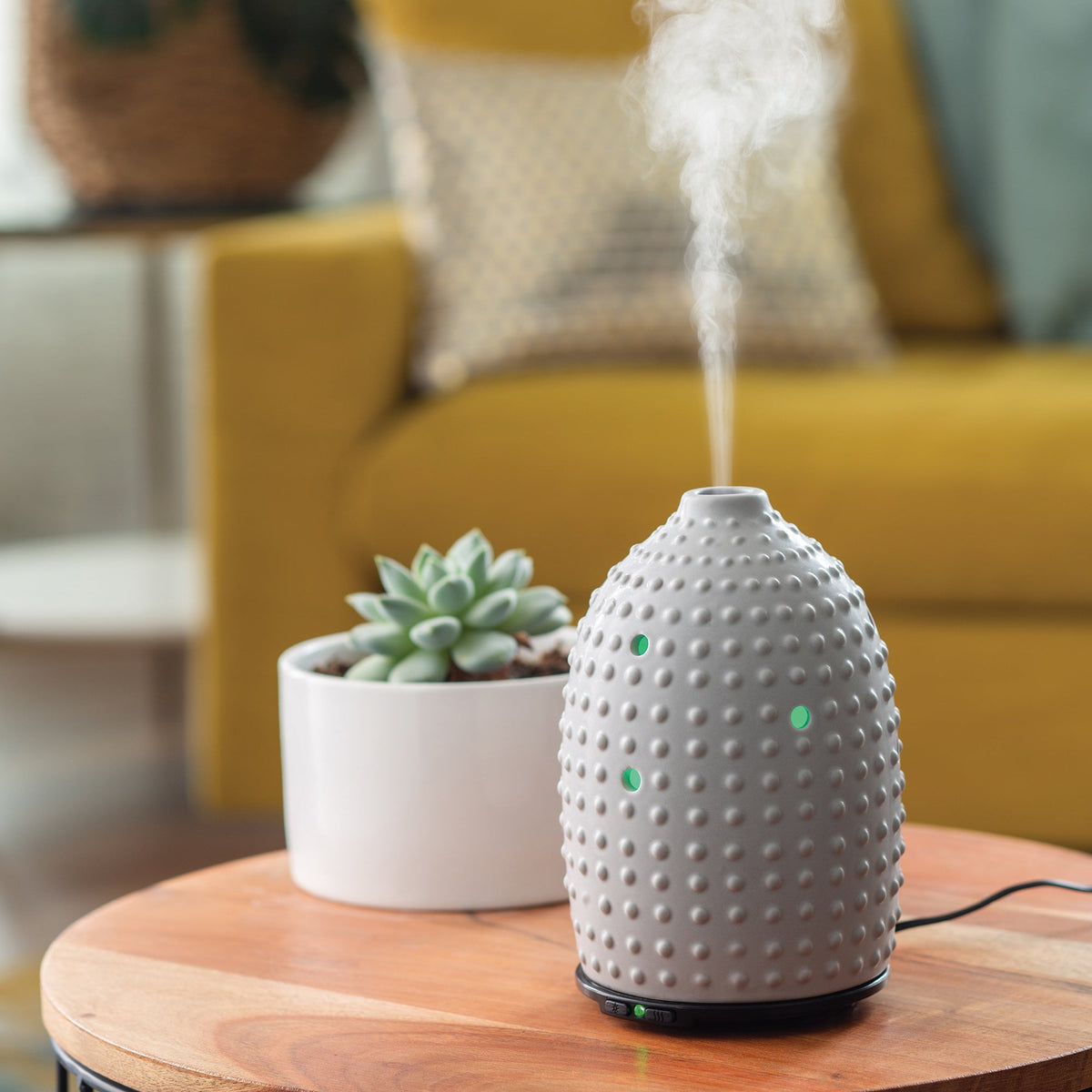 Gray Hobnail Ultrasonic Aroma Diffuser - by Stevie Buoy