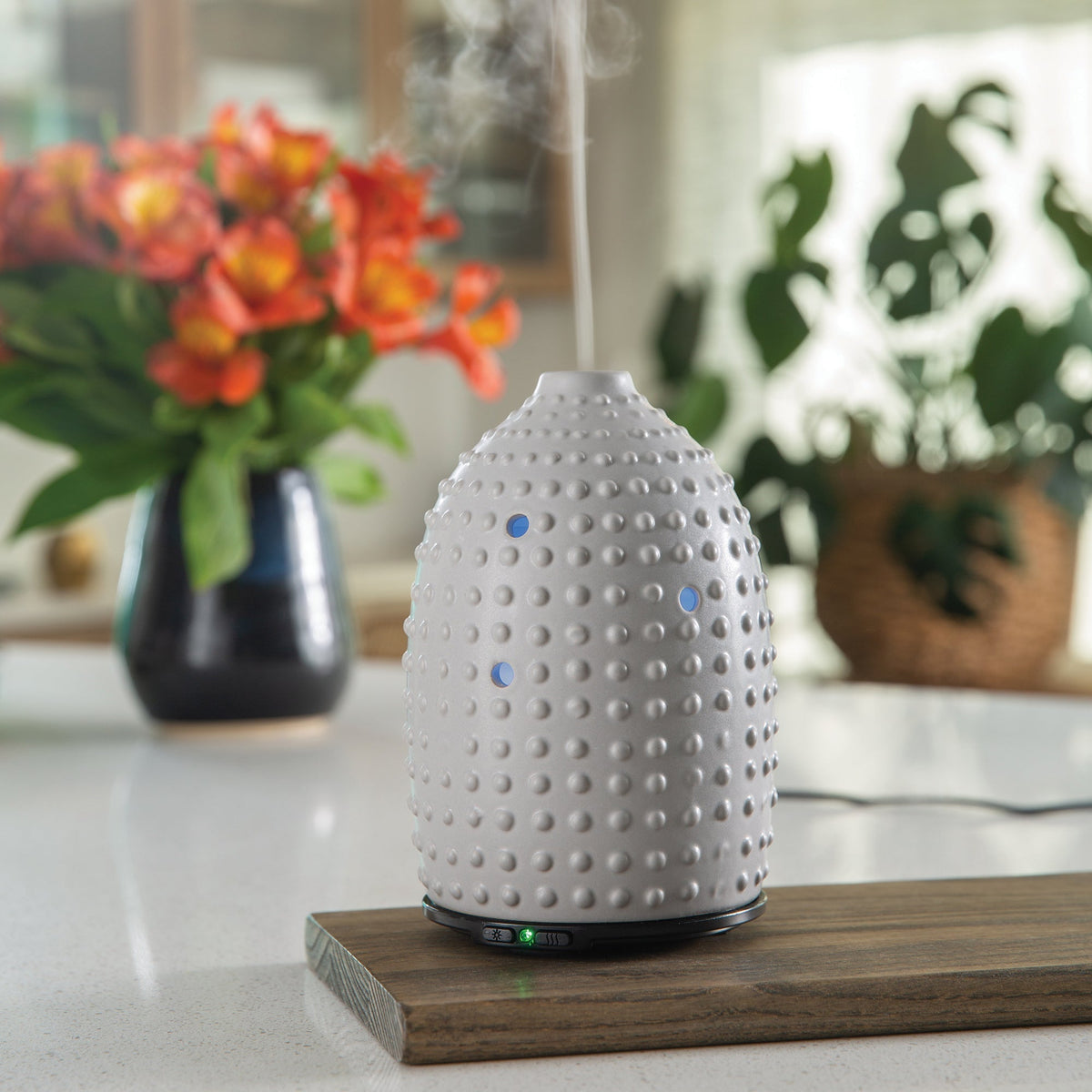 Gray Hobnail Ultrasonic Aroma Diffuser - by Stevie Buoy