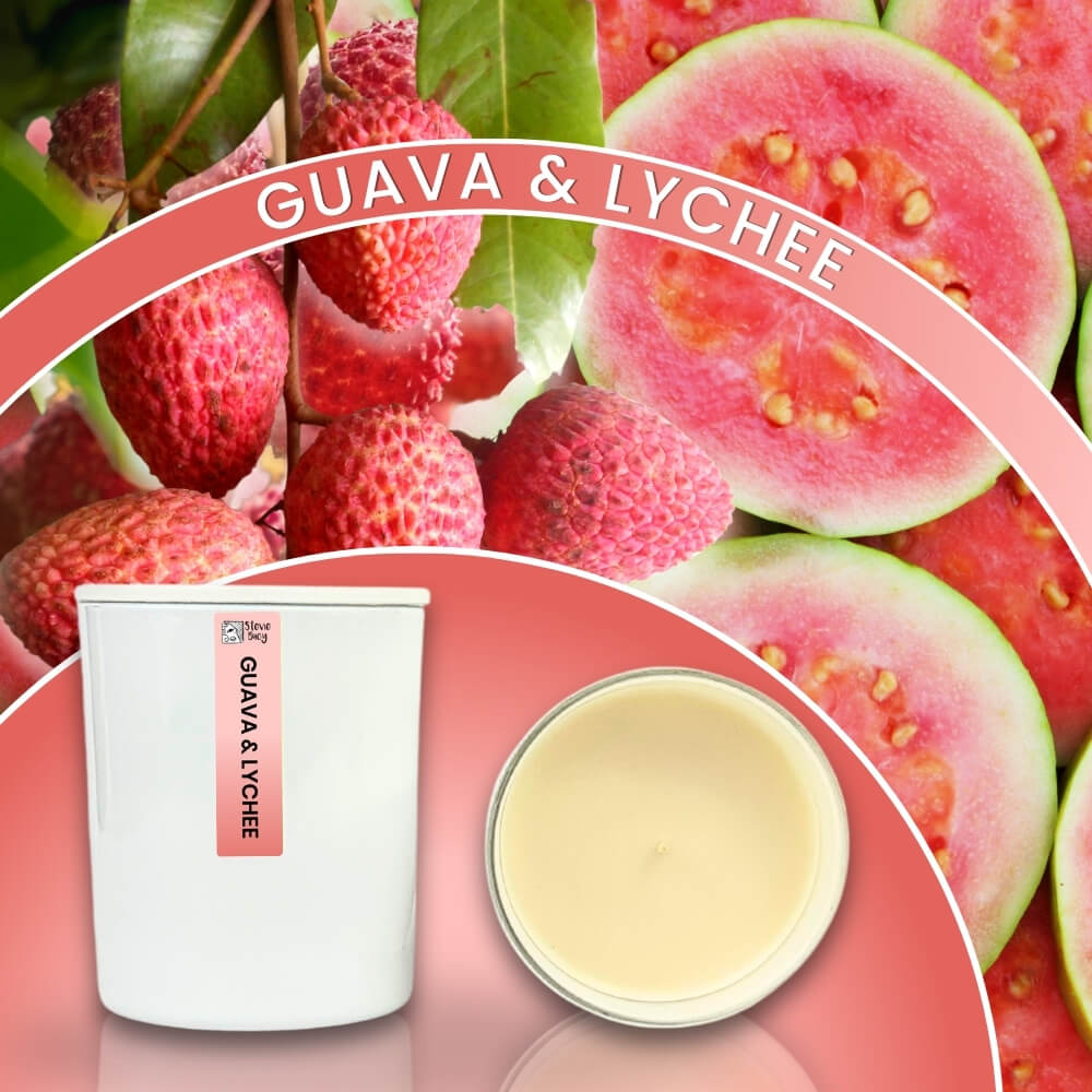 Guava &amp; Lychee Scented Cocosoy Candles - Large by Stevie Buoy