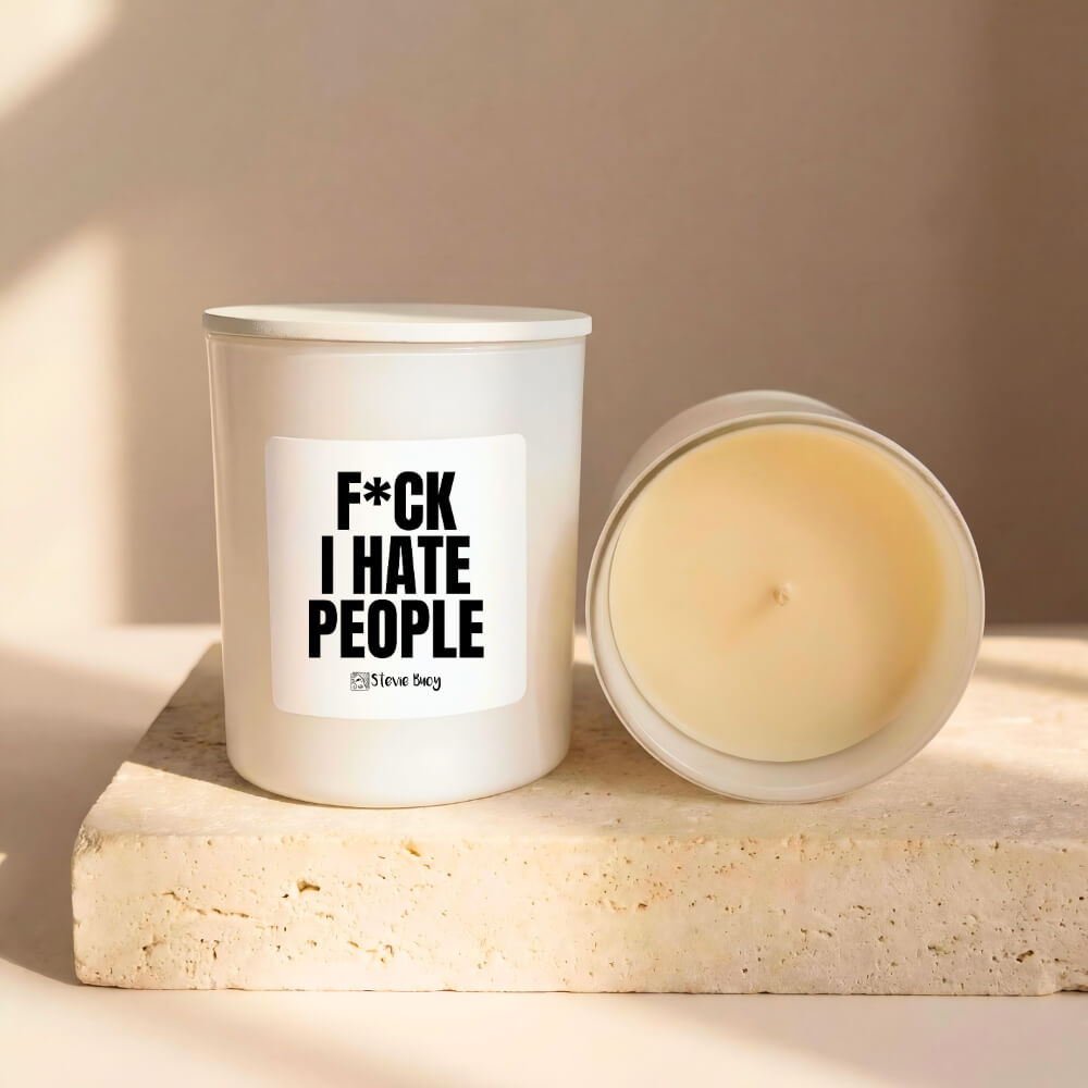 I Hate People Naughty Candle - Large by Stevie Buoy