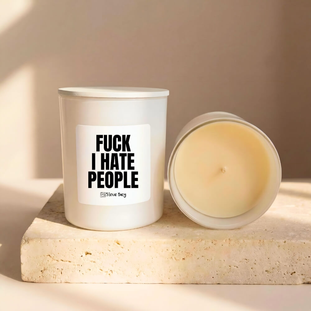 I Hate People Naughty Candle - Large by Stevie Buoy