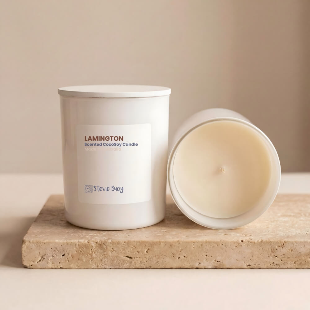 Lamington Scented Cocosoy Candles - Large by Stevie Buoy