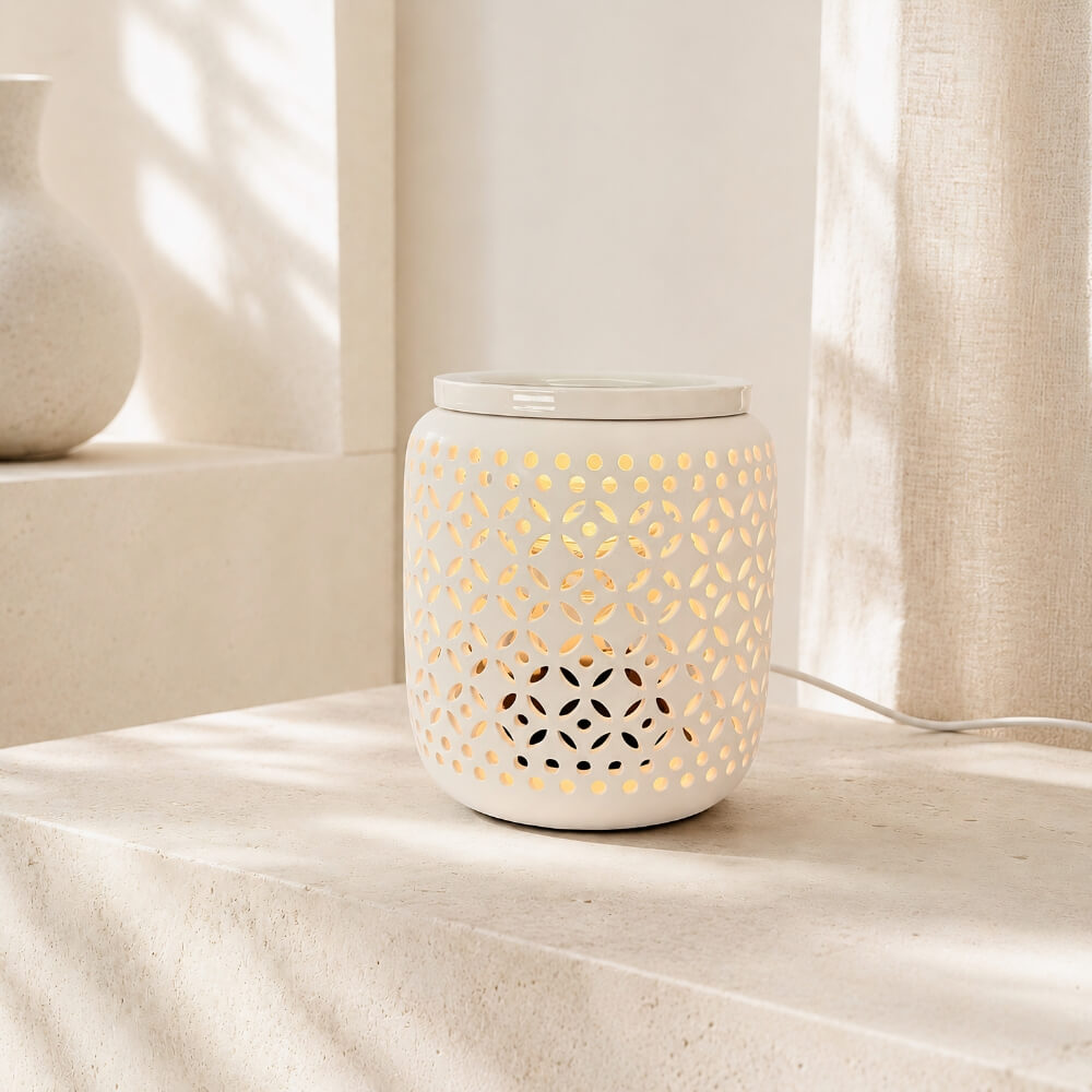 Marrakech Ceramic Wax Warmer - White - by Stevie Buoy