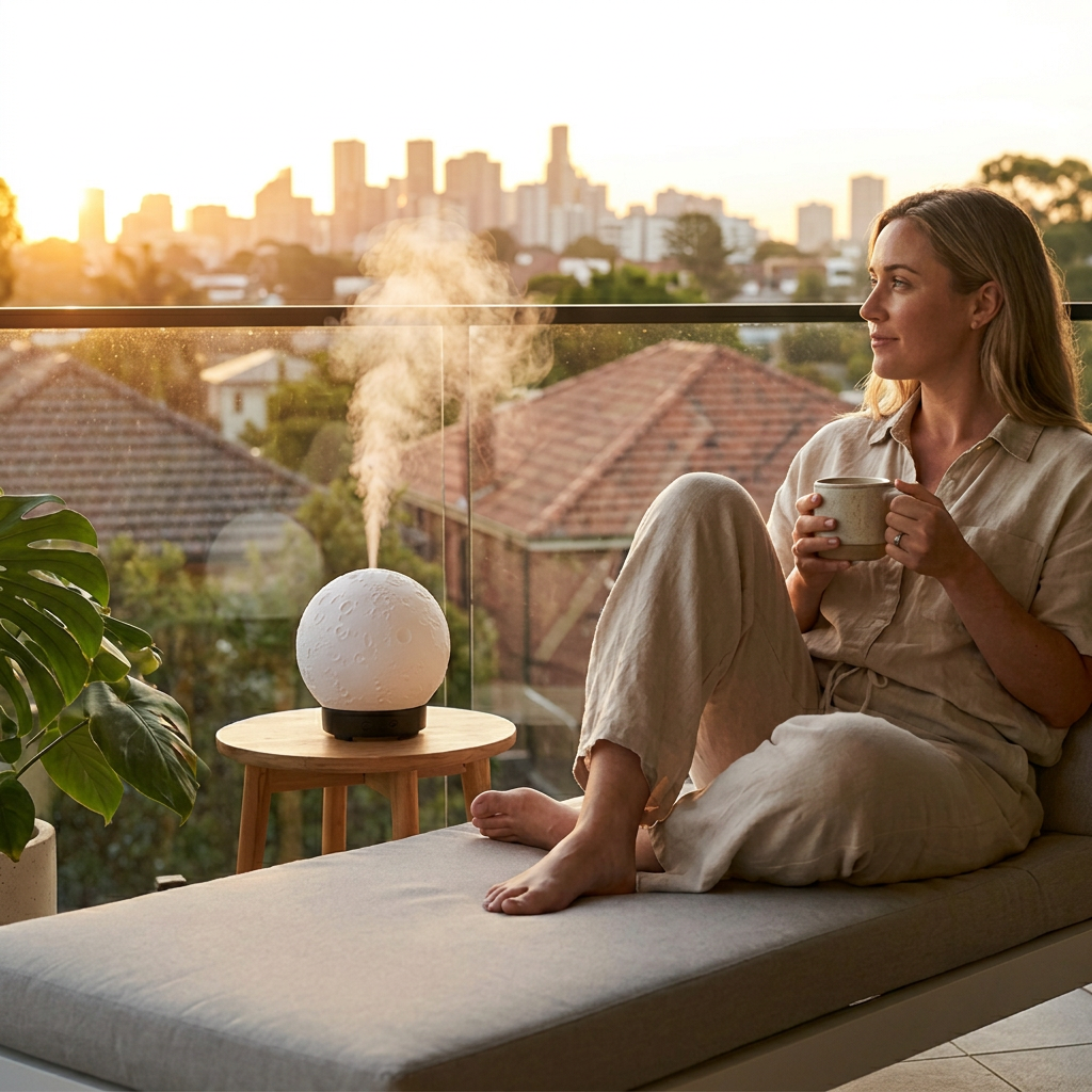 Moon Light Humidifier Aroma Diffuser (black Base) with Led Night Light Usb Desktop Essential Oil Diffuser Cool Mist