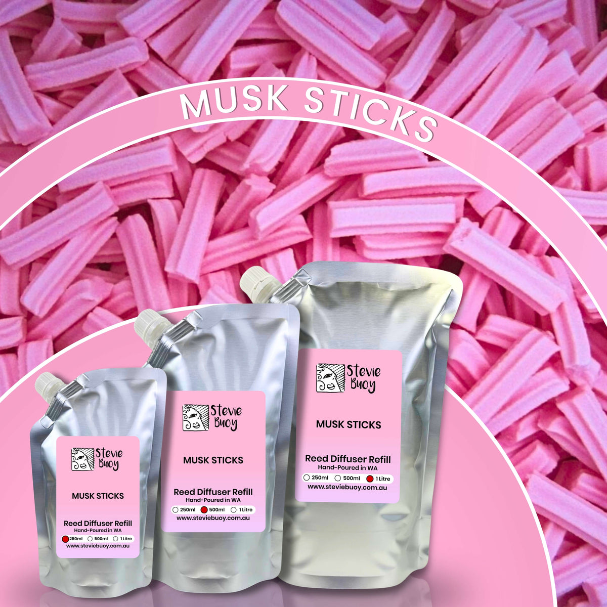 Musk Sticks Reed Diffuser Refill - by Stevie Buoy