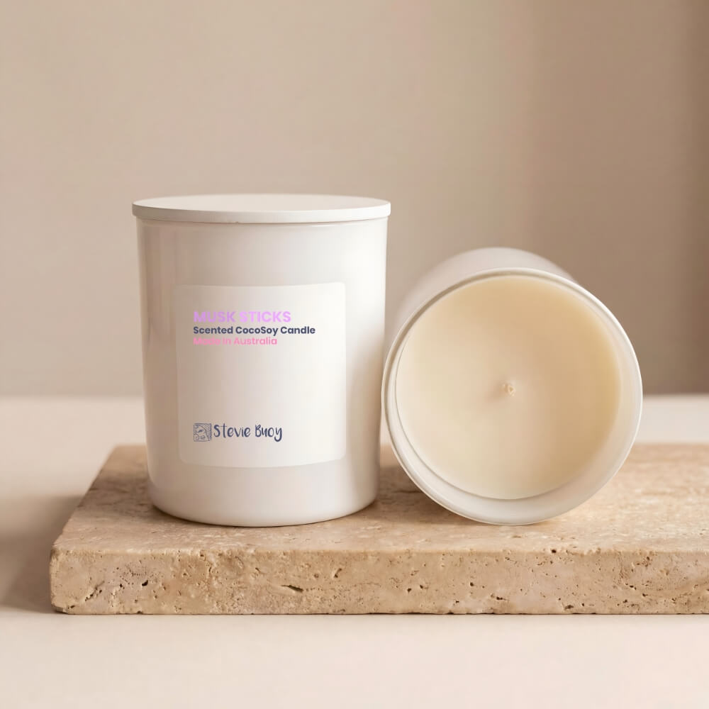 Musk Sticks Scented Cocosoy Candles - Large by Stevie Buoy