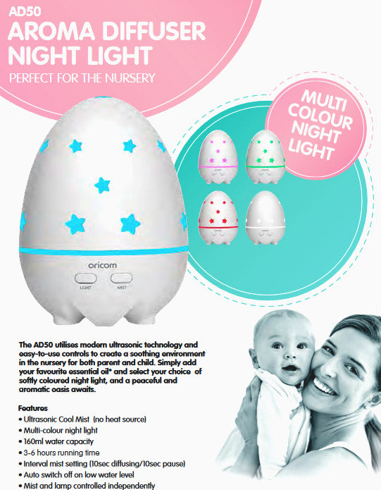 Oricom Aroma Diffuser Humidifier &amp; Night Light Baby Kids Room Ad50 - by Stevie Buoy