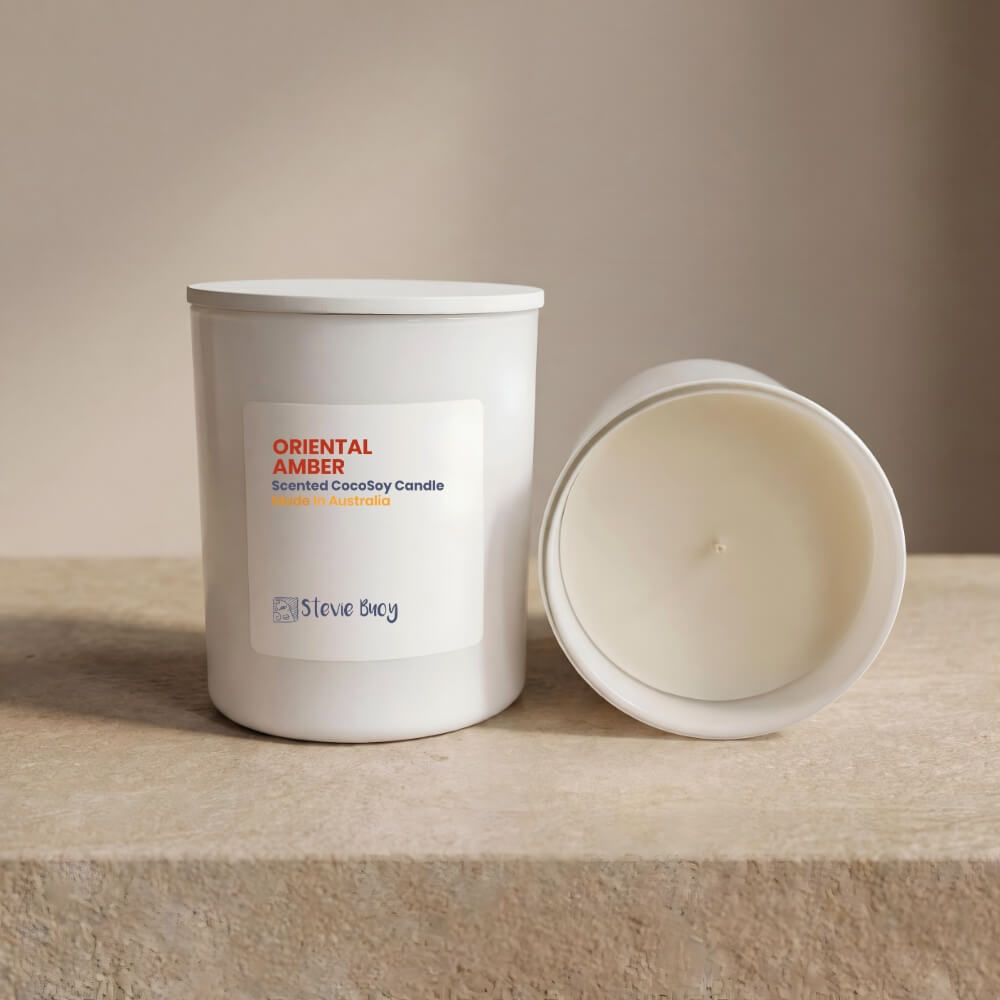 Oriental Amber Scented Cocosoy Candles - Large by Stevie Buoy