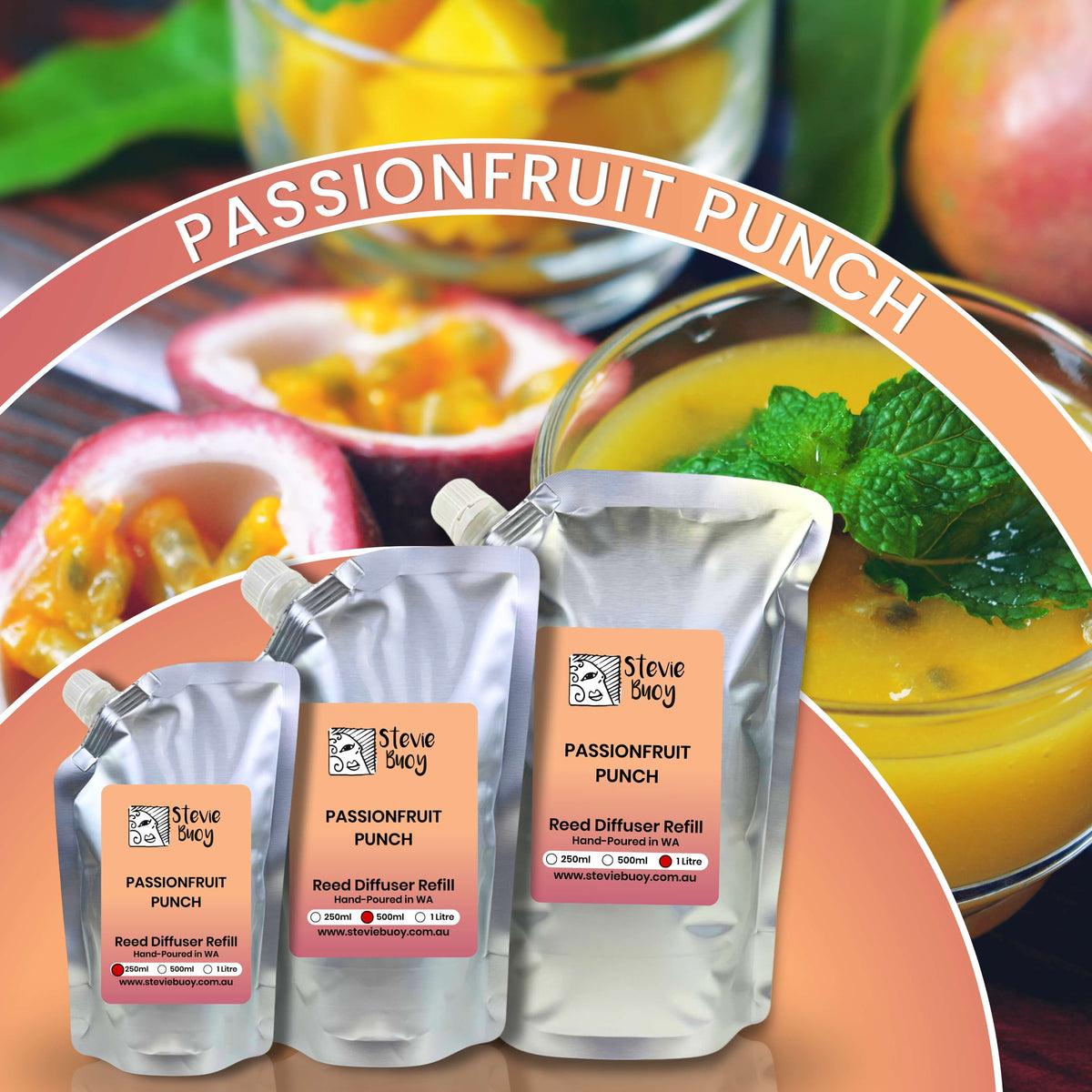 Passionfruit Punch Reed Diffuser Refill - by Stevie Buoy