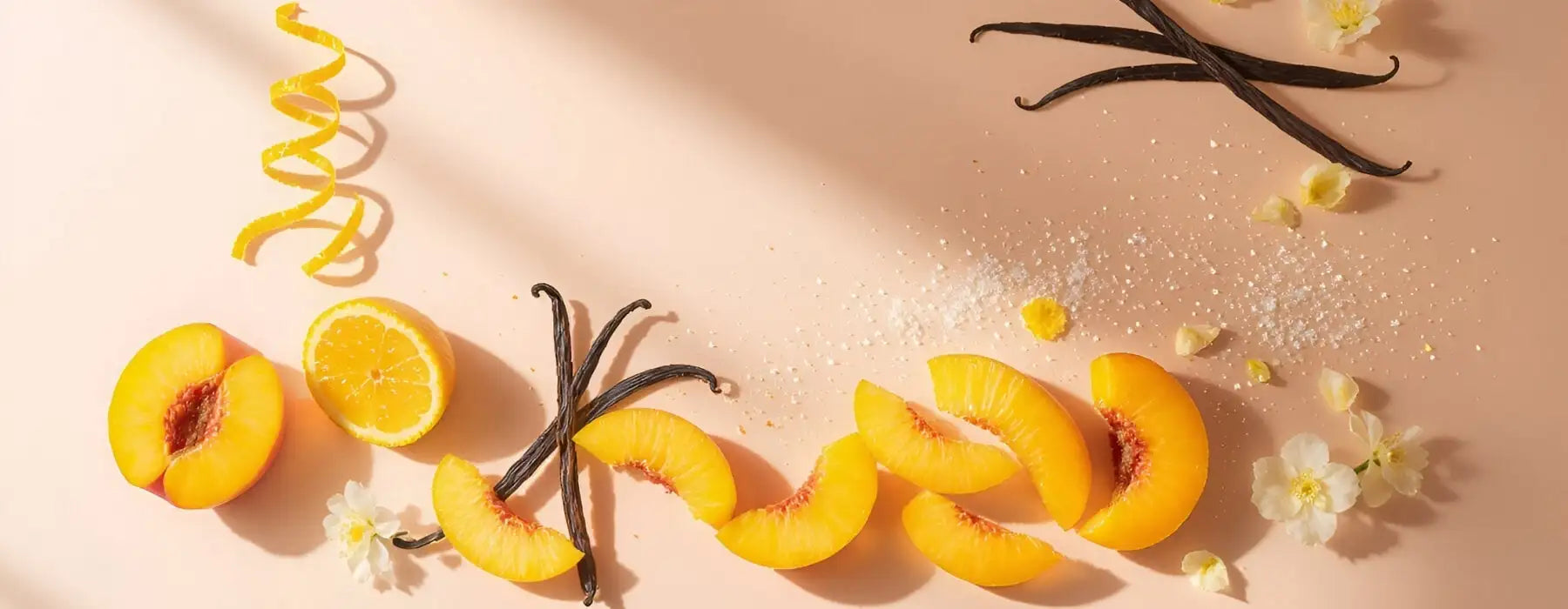 Peach vanilla bean and lemon zest fragrance diffuser set.