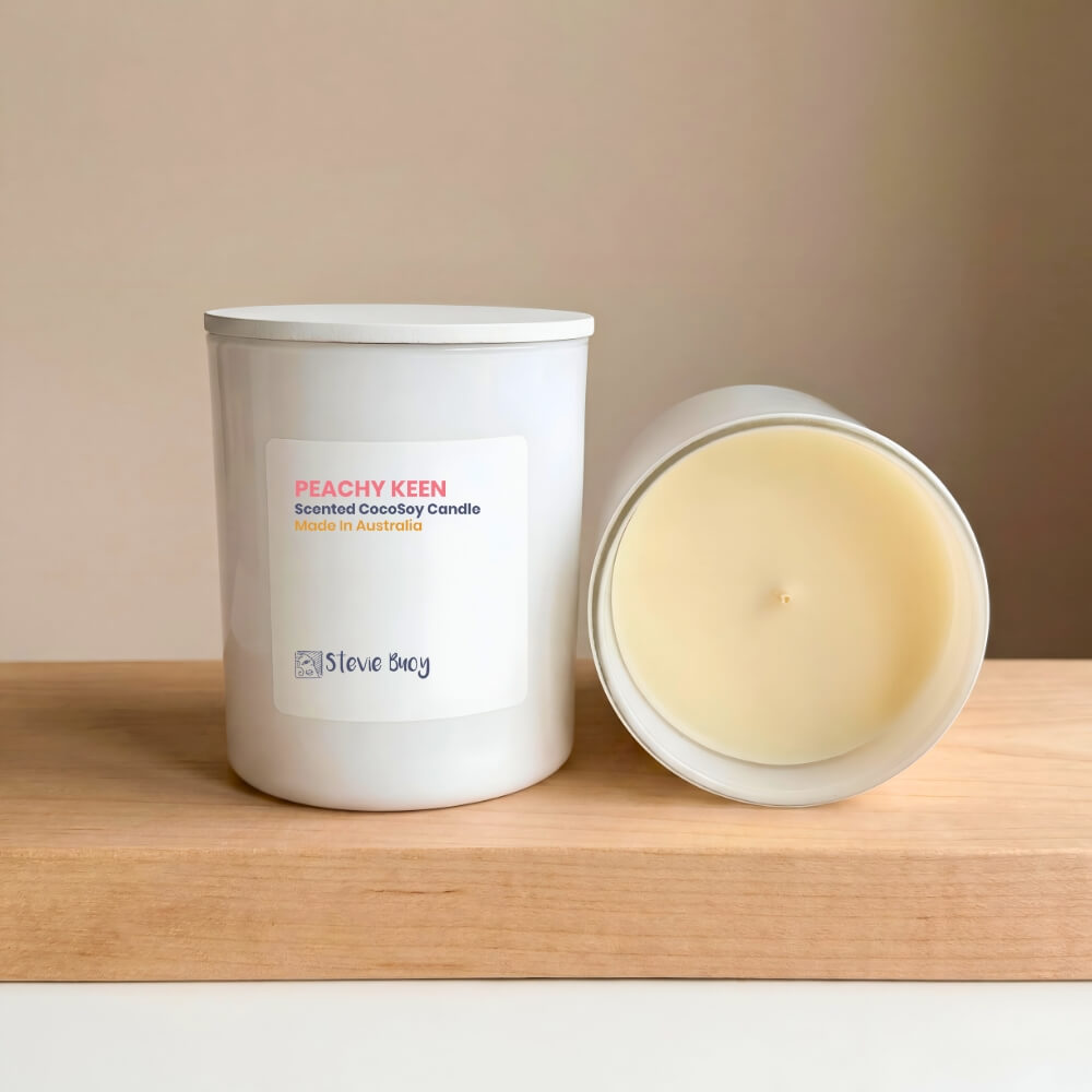 Peachy Keen Scented Cocosoy Candles - Large by Stevie Buoy