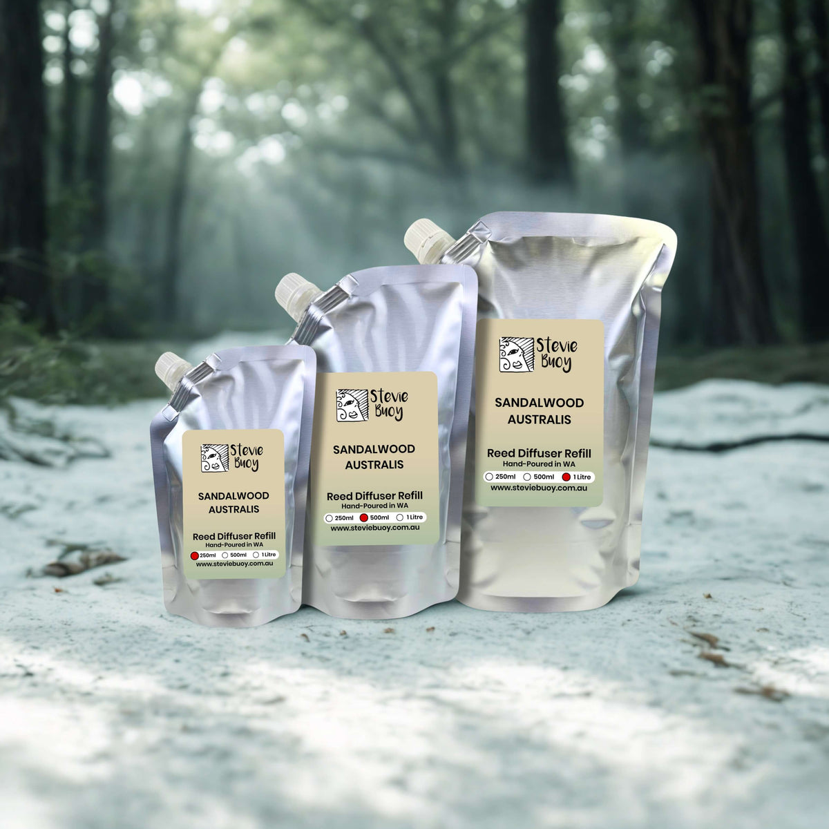 Sandalwood Australis Reed Diffuser Refill - by Stevie Buoy