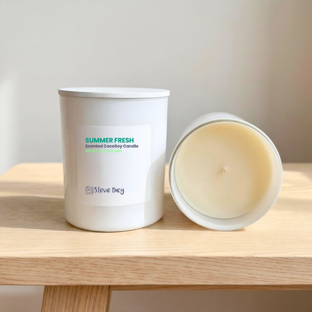 Summer Fresh Scented Cocosoy Candles - Large by Stevie Buoy