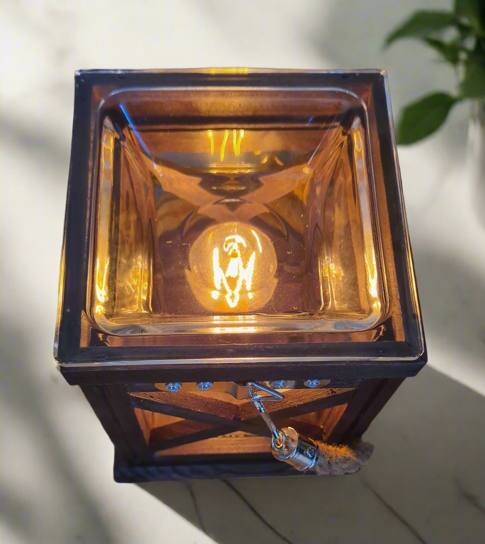 Walnut & Rope Vintage Bulb Illumination Warmer - by Stevie Buoy