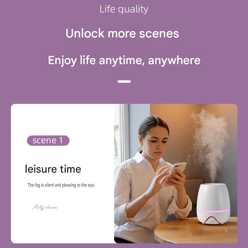 White Bud-shaped Aroma Diffuser 150ml Ultrasonic Aroma Diffuser Humidifier with Night Light – Essential Oil Fragrance