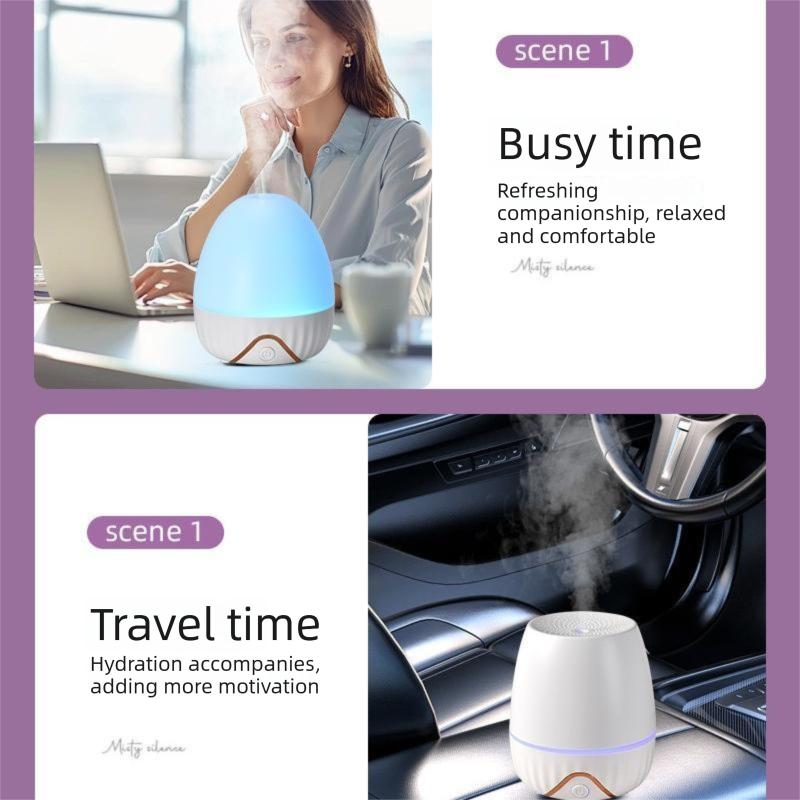 White Bud-shaped Aroma Diffuser 150ml Ultrasonic Aroma Diffuser Humidifier with Night Light – Essential Oil Fragrance
