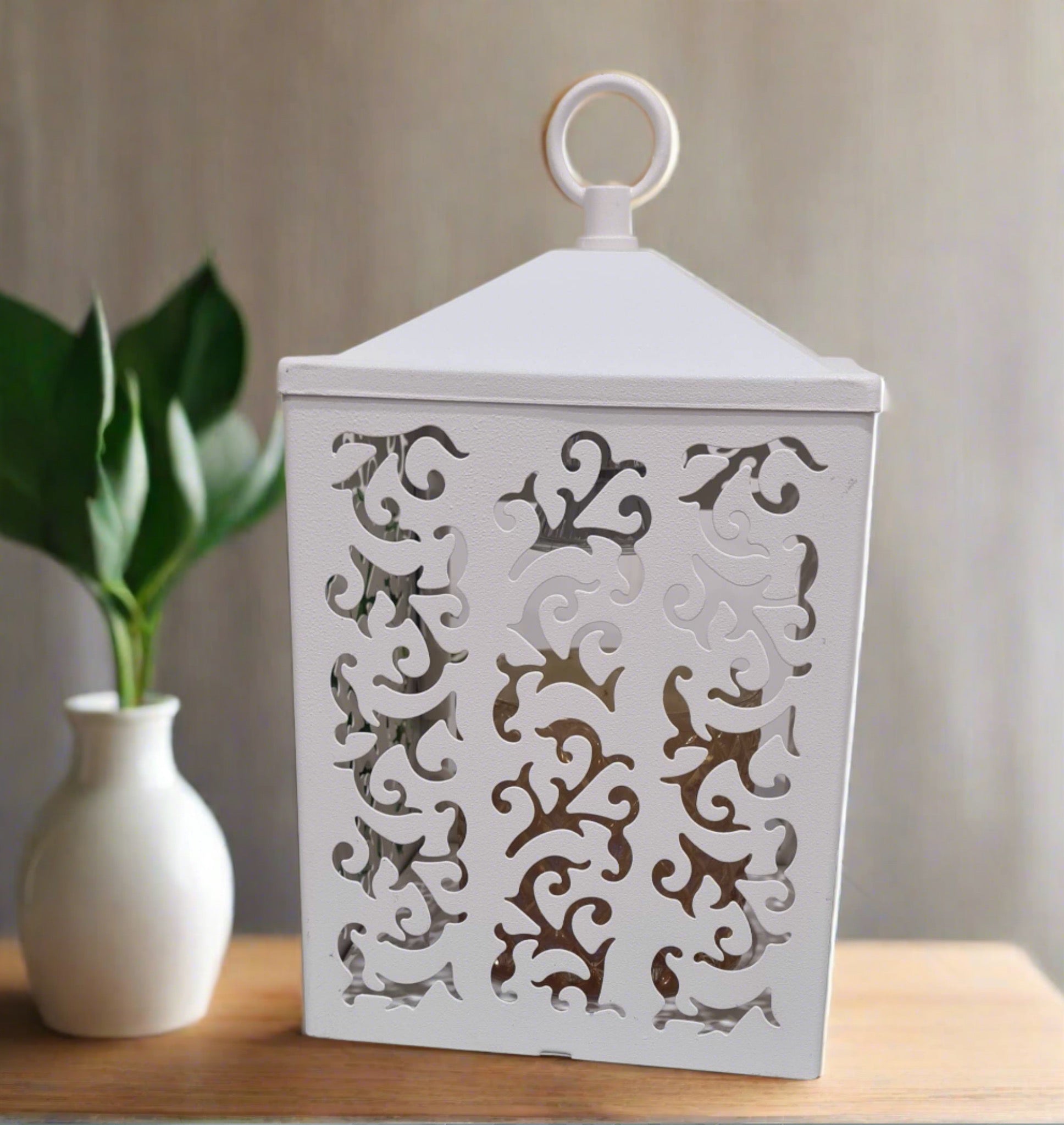 White Cottage Lantern - by Stevie Buoy